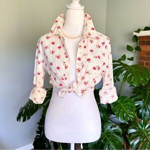 Levi's White Floral Button Down Shirt